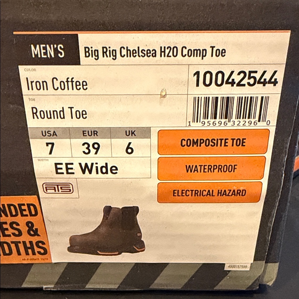 Ariat Big Rig Chelsea H2O Comp Toe Boots - Iron Coffee